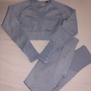 Blue AYBL long sleeve workout set XS
